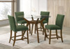 Paxton 5-piece Round Glass Top Counter Height Dining Set Green / CS-122178-S5GRN