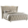 Lorient California King LED Upholstered Bed Ivory and Camel / CS-222661KW