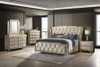 Lorient California King LED Upholstered Bed Ivory and Camel / CS-222661KW