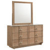 Leanne 6-drawer Sinter Stone Top Dresser and Mirror Light Oak / CS-223133M