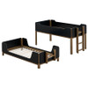 Morris Twin Over Twin Wood Bunk Bed Black and Walnut / CS-460369