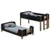 Morris Twin Over Twin Wood Bunk Bed Black and Walnut / CS-460369