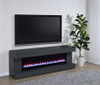 Mallory TV Stand Fireplace Console Bluetooth Speaker Grey High Gloss / CS-701823