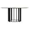 Haven Round Genuine White Marble Top Coffee Table Black / CS-706208