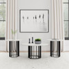 Haven 3-piece Round Marble Coffee and End Table Set Black / CS-706208-S3