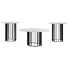 Haven 3-piece Round Marble Coffee and End Table Set Black / CS-706208-S3