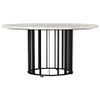 Haven 2-piece Round Marble Coffee and End Table Set Black / CS-706208-S2
