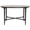 Hermas Round Genuine Marble Top Metal Coffee Table White / CS-710738