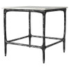 Ebby Square Genuine Marble Top Metal End Table White / CS-710747