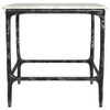 Ebby Square Genuine Marble Top Metal End Table White / CS-710747