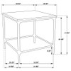 Ebby Square Genuine Marble Top Metal End Table White / CS-710747