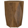 Zalika Hexagonal Solid Mango Wood End Table Natural / CS-724187