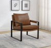 Rosalind Upholstered Track Arm Accent Chair Brown / CS-903019