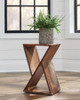 Lily Solid Reclaimed Wood Accent Side Table Natural / CS-910180