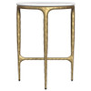 Baldwin Round Marble Top Side Table White and Gold / CS-930081