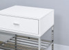 Siega 1-Drawer Shoe Storage Entryway Bench White High Gloss and Chrome / CS-910223