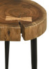 Keith Round Solid Tree Trunk Side Table Natural and Black / CS-936181