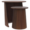 Yency 2-piece Round Mango Wood Nesting Table Set Dark Brown Mango / CS-930330