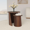 Yency 2-piece Round Mango Wood Nesting Table Set Dark Brown Mango / CS-930330