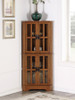 Coreosis 4-door Wood Corner Curio Cabinet Golden Brown / CS-950185