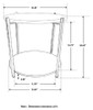 Noemie Round Marble Top Accent Side Table White and Gunmetal / CS-931204