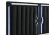 Ravenne Velvet Upholstered Eastern King LED Panel Bed Black / CS-223191KE