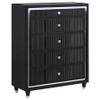 Ravenne 5-piece Velvet Upholstered California King LED Bedroom Set Black / CS-223191KW-S5
