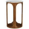 Berkeley Round Marble Top Side Table White and Brown / CS-930080