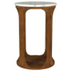 Berkeley Round Marble Top Side Table White and Brown / CS-930080
