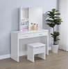 Bunbury Makeup Vanity Table Set Storage Mirror and Stool White / CS-930280