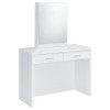 Bunbury Makeup Vanity Table Set Storage Mirror and Stool White / CS-930280
