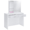 Bunbury Makeup Vanity Table Set Storage Mirror and Stool White / CS-930280