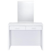 Bunbury Makeup Vanity Table Set Storage Mirror and Stool White / CS-930280