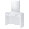 Bunbury Makeup Vanity Table Set Storage Mirror and Stool White / CS-930280