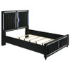 Ravenne 4-piece Velvet Upholstered Queen LED Bedroom Set Black / CS-223191Q-S4
