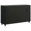Ravenne 4-piece Velvet Upholstered Queen LED Bedroom Set Black / CS-223191Q-S4