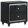 Ravenne 2-drawer Velvet Upholstered LED Nightstand with USB Black / CS-223192