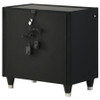 Ravenne 2-drawer Velvet Upholstered LED Nightstand with USB Black / CS-223192
