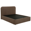 Anders Upholstered Queen Storage Lift Platform Bed Chocolate / CS-306037CHQ