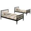 Abram Windsor Twin Over Twin Wood Bunk Bed with Ladder Black / CS-460061BLKT