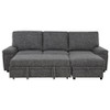 Demko Sleeper Sectional Sofa with Speaker and Storage Chaise Granite / CS-500355