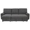 Demko Sleeper Sectional Sofa with Speaker and Storage Chaise Granite / CS-500355