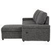 Demko Sleeper Sectional Sofa with Speaker and Storage Chaise Granite / CS-500355