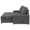Demko Sleeper Sectional Sofa with Speaker and Storage Chaise Granite / CS-500355