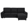 Demko Sleeper Sectional Sofa with Speaker and Storage Chaise Black / CS-500357