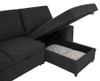 Demko Sleeper Sectional Sofa with Speaker and Storage Chaise Black / CS-500357
