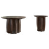 Cayenne 2-piece Solid Mango Wood Coffee Table Set Walnut / CS-710778-S2