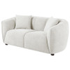 Aleisha Chenille Upholstered Loveseat Ivory / CS-503065