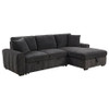 Pastrana Upholstered Sleeper Sectional Sofa RAF Chaise Grey / CS-500359