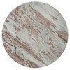 Jenna 35-inch Round Marble Top Cocktail Coffee Table Brown / CS-706168